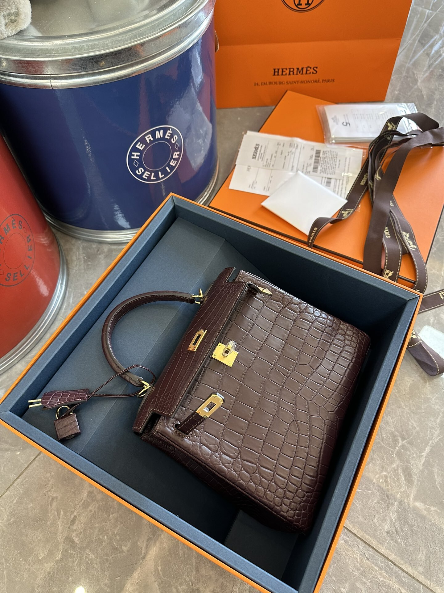 Hermes kelly crocodile